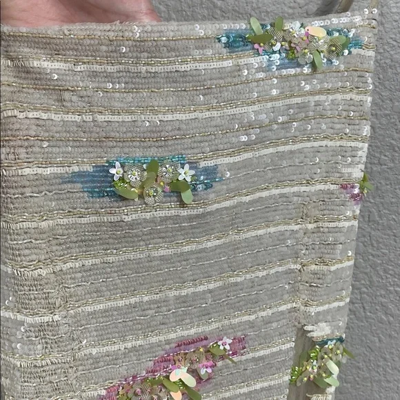 NWT La Fuori Whispering Blooms Ombre Embellished Sequin Tulle Gown Maxi Dress S - Picture 6 of 17